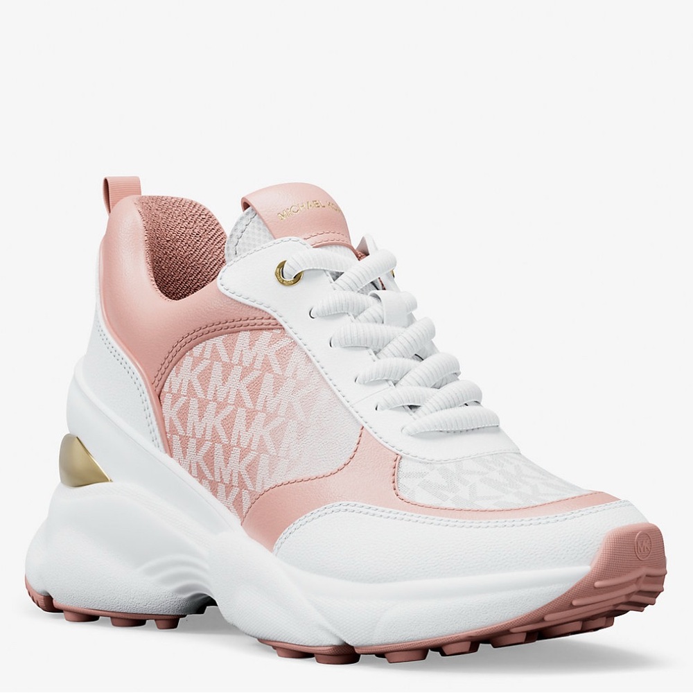 Michael Kors Orange, green, pink, gold rose and White Chunky Sneakers - Picture 6 of 9